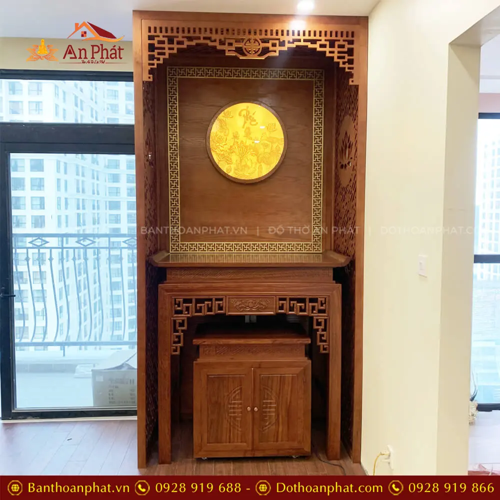 Mẫu Bàn Thờ Chung Cư Tủ Thờ Gỗ Hương BT-8988 9 Mẫu Bàn Thờ Chung Cư Tủ Thờ Gỗ Hương BT-8988