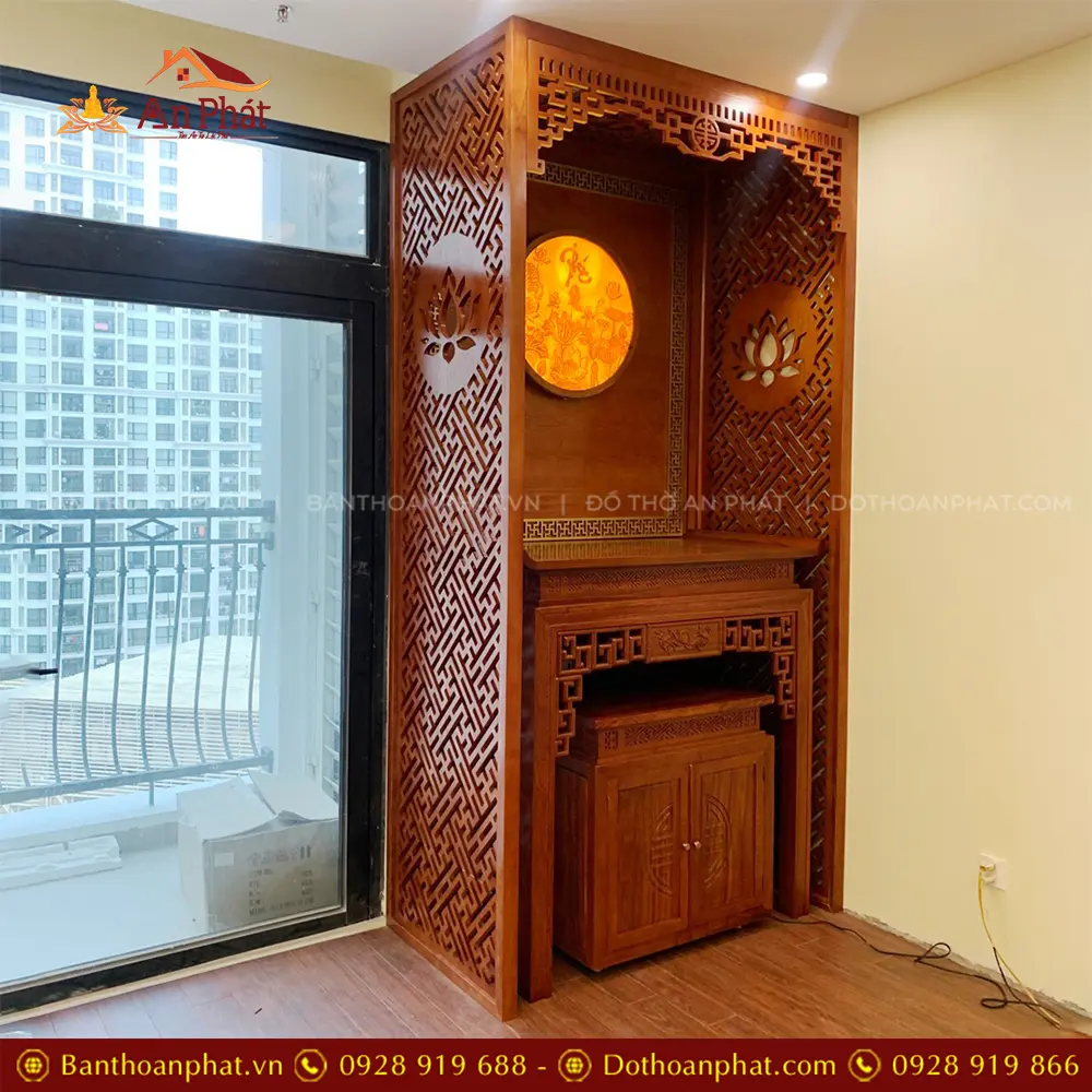 Mẫu Bàn Thờ Chung Cư Tủ Thờ Gỗ Hương BT-8988 10 Mẫu Bàn Thờ Chung Cư Tủ Thờ Gỗ Hương BT-8988