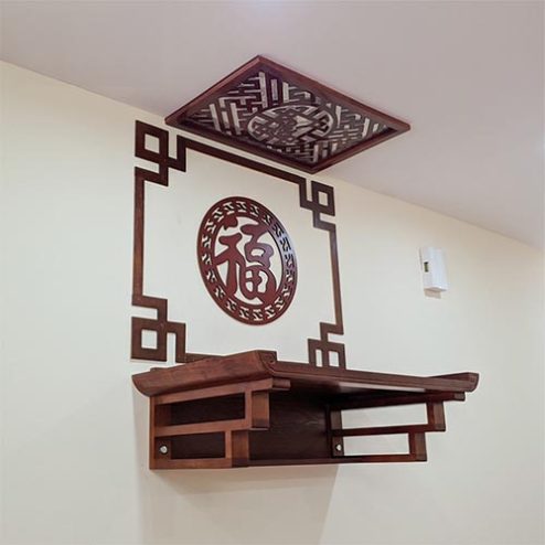 Mẫu Bàn Thờ Đẹp Treo Tường Chân Thang BT-8784