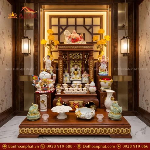 Mẫu Bàn Thờ Gỗ Hương Cao Cấp Đồ Thờ Nhập Khẩu Dát Vàng TT-2691 3 mau ban tho go huong cao cap do tho nhap khau dat vang tt 269100001