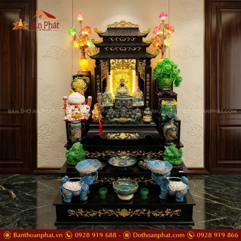 Mẫu Bàn Thờ Thần Tài Cao Cấp Đồ Thờ Men Màu Đắp Nổi Bát Tràng TT-2732 3 mau ban tho than tai cao cap do tho men mau dap noi bat trang tt 273200001