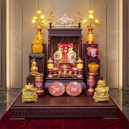 Mẫu Bàn Thờ Thần Tài Hiện Đại Đồ Thờ Hợp Kim Nhập Khẩu Đẹp TT-2718