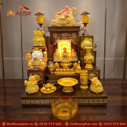 Mẫu Bàn Thờ Thần Tài Mái Bằng Đẹp Đủ Đồ Thờ TT-2704 3 mau ban tho than tai mai bang dep du do tho tt 270400002