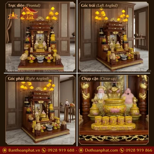 Mẫu Bàn Thờ Thần Tài Mái Chùa Đủ Đồ Thờ Cao Cấp TT-2679 4 mau ban tho than tai mai chua du do tho cao cap tt 267900003
