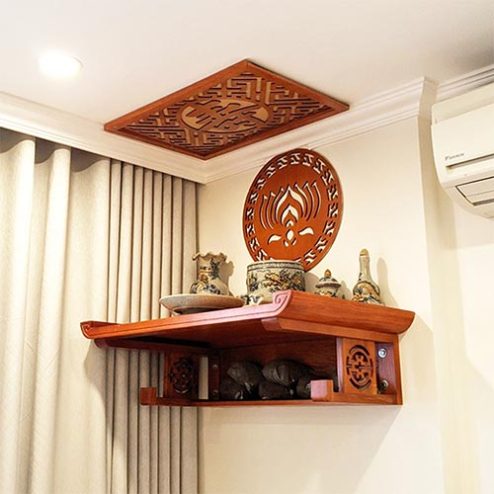 Mẫu Bàn Thờ Treo Tường Gỗ Gõ Đỏ Cao Cấp BT-8778