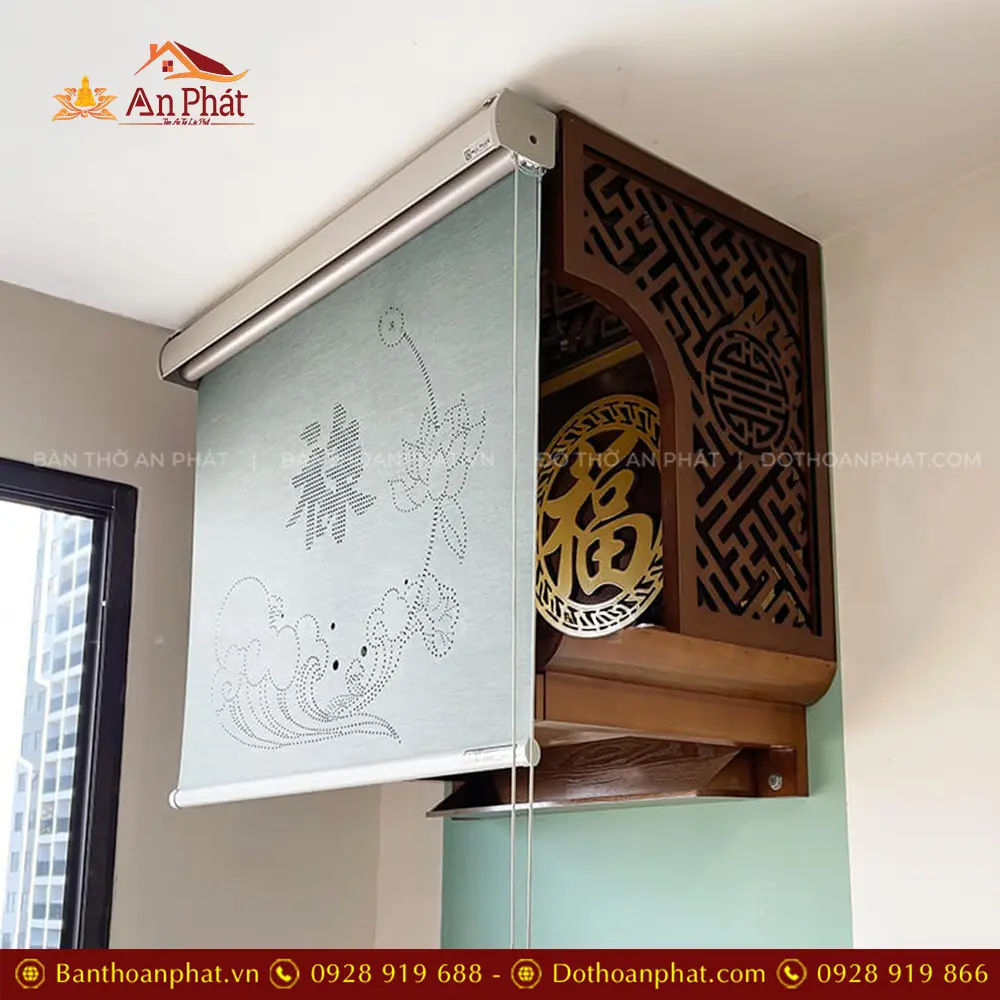 Mẫu Bàn Thờ Treo Tường Kết Hợp Rèm Vải Che Bàn Thờ BT-8770 7 Mẫu Bàn Thờ Treo Tường Kết Hợp Rèm Vải Che Bàn Thờ BT-8770