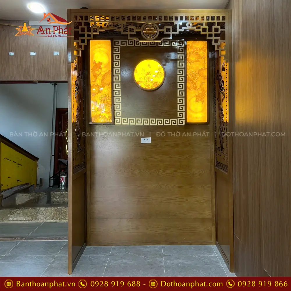 Mẫu Vách Bàn Thờ Kết Hợp Tranh Trúc Chỉ VN-4358 14 Mẫu Vách Bàn Thờ Kết Hợp Tranh Trúc Chỉ VN-4358