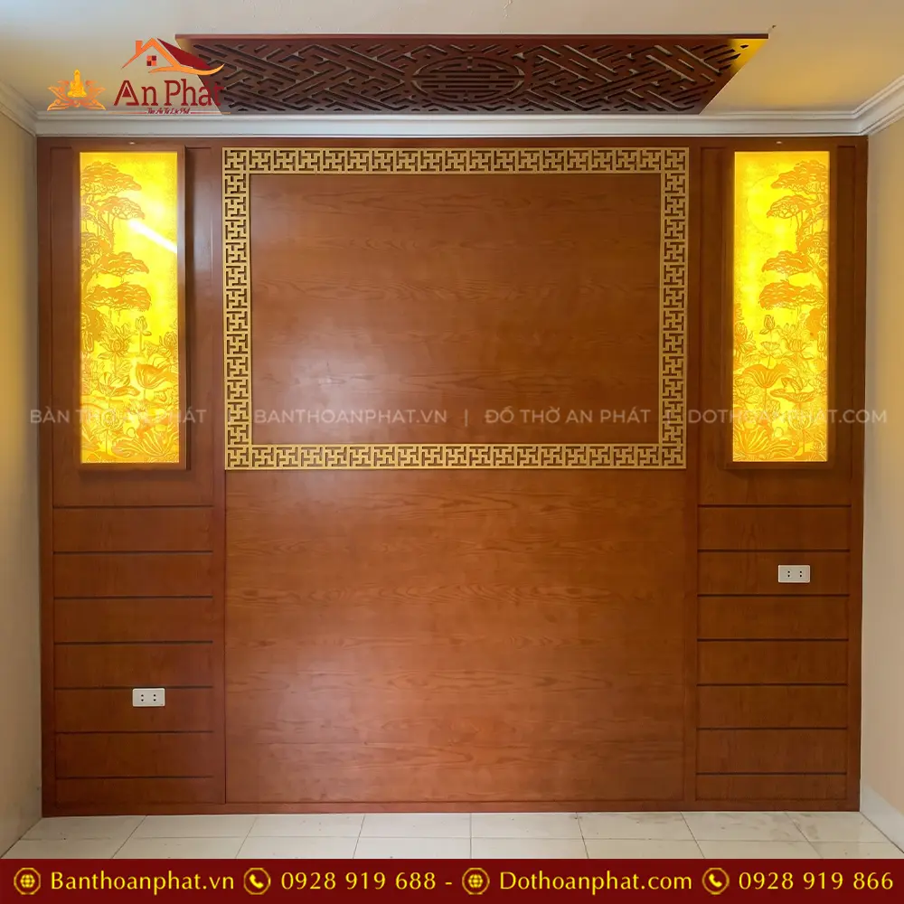 Mẫu Vách Ốp Phòng Thờ Kết Hợp Tranh Trúc Chỉ VN-4360 13 Mẫu Vách Ốp Phòng Thờ Kết Hợp Tranh Trúc Chỉ VN-4360