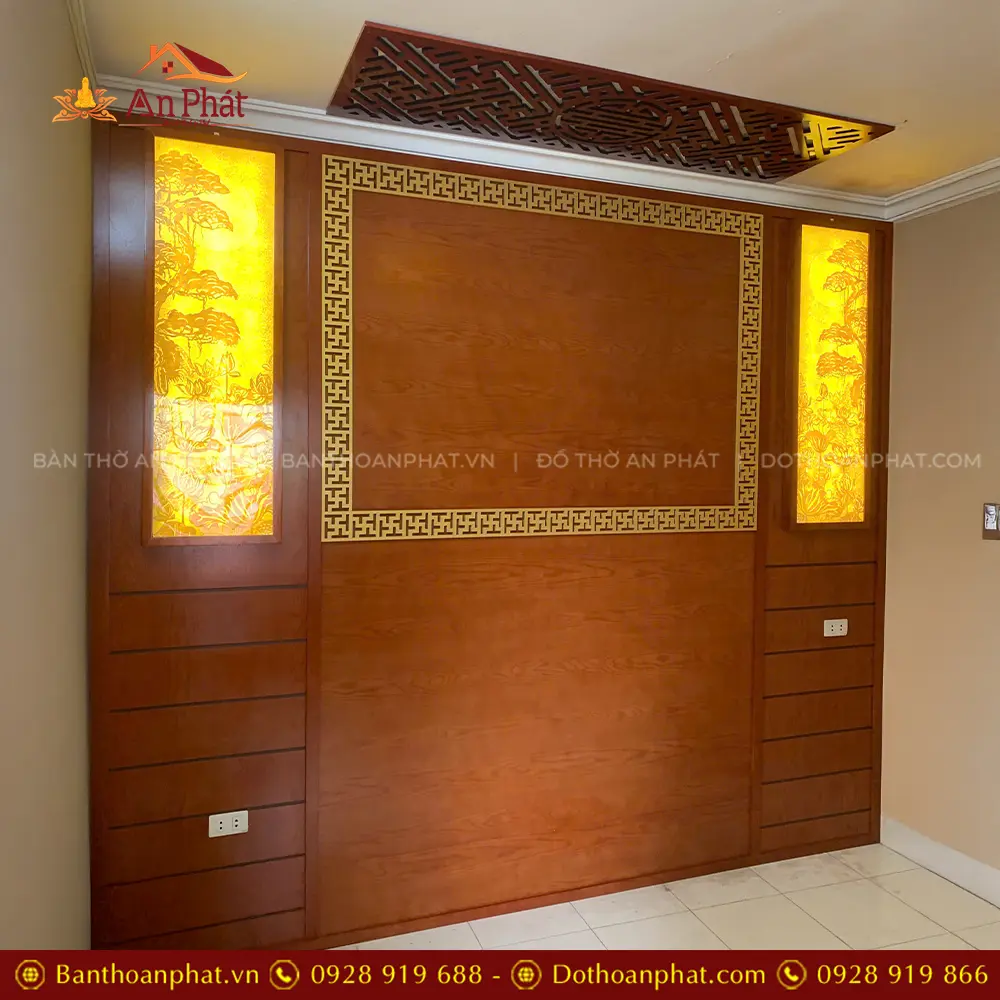 Mẫu Vách Ốp Phòng Thờ Kết Hợp Tranh Trúc Chỉ VN-4360 14 Mẫu Vách Ốp Phòng Thờ Kết Hợp Tranh Trúc Chỉ VN-4360