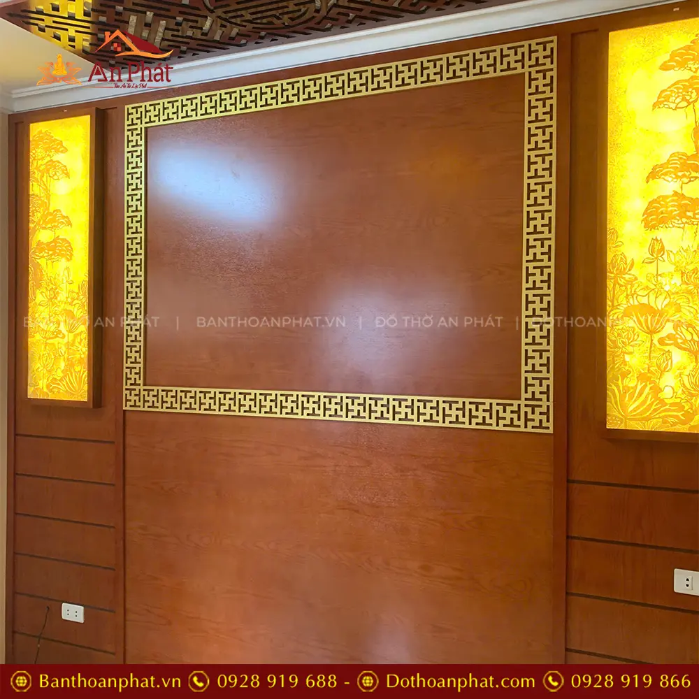 Mẫu Vách Ốp Phòng Thờ Kết Hợp Tranh Trúc Chỉ VN-4360 15 Mẫu Vách Ốp Phòng Thờ Kết Hợp Tranh Trúc Chỉ VN-4360