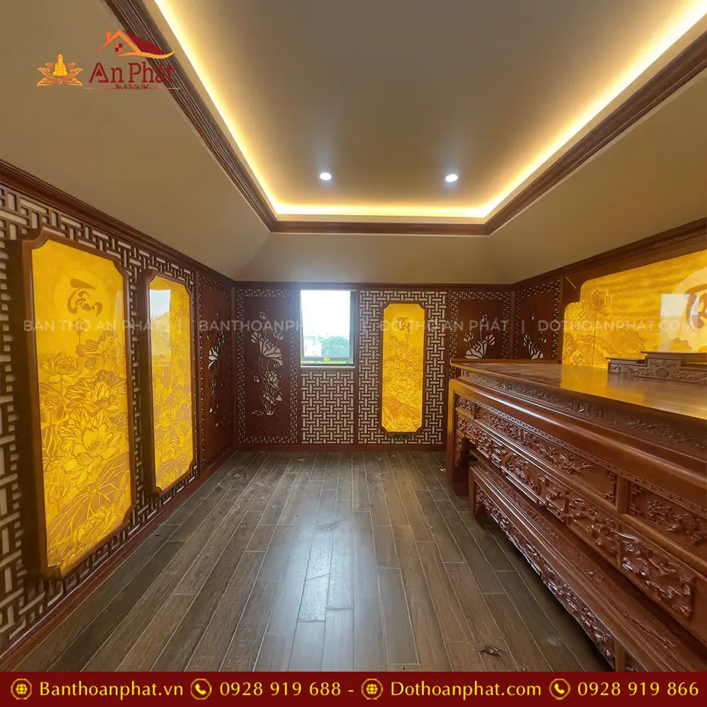 Mẫu Vách Phòng Thờ Biệt Thự Kết Hợp Tranh Trúc Chỉ VN-4365 35 Mẫu Vách Phòng Thờ Biệt Thự Kết Hợp Tranh Trúc Chỉ VN-4365
