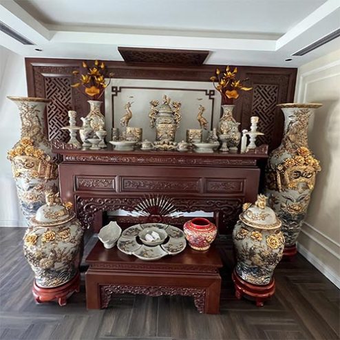 Phòng Thờ Đẹp Án Gian Thờ Cao Cấp Gỗ Gụ BT-9066