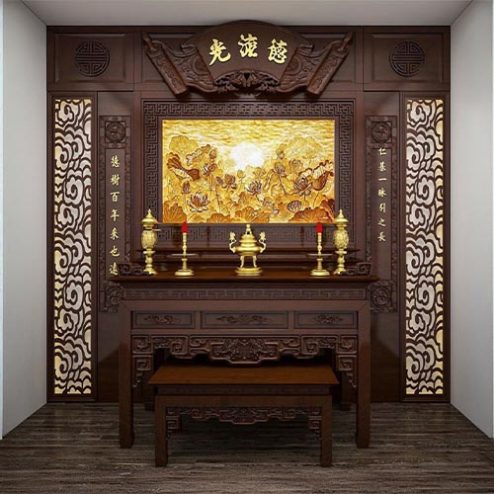 Phòng Thờ Đẹp Cổ Điển Sang Trọng BT-8972