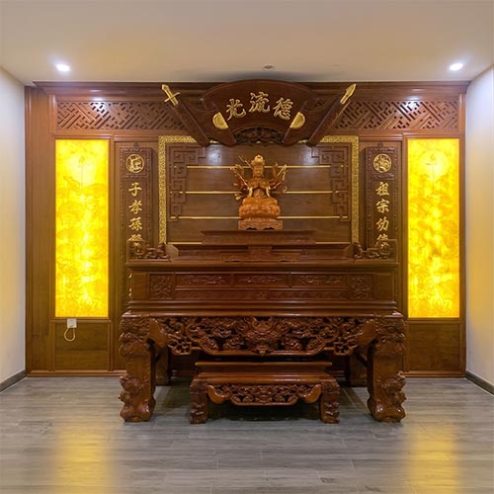 Phòng Thờ Đẹp Sập Thờ Cao Cấp Cổ Điển Gỗ Gụ BT-8998
