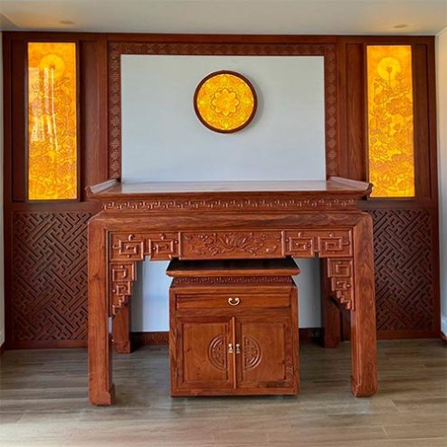 Phòng Thờ Hiện Đại Kết Hợp Tranh Trúc Chỉ BT-9060