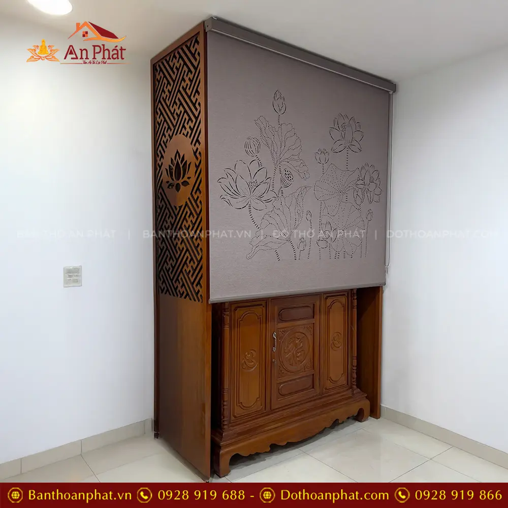 Vách Ngăn Bàn Thờ Đẹp Kết Hợp Rèm Vải Che Bàn Thờ VN-4361 13 Vách Ngăn Bàn Thờ Đẹp Kết Hợp Rèm Vải Che Bàn Thờ VN-4361