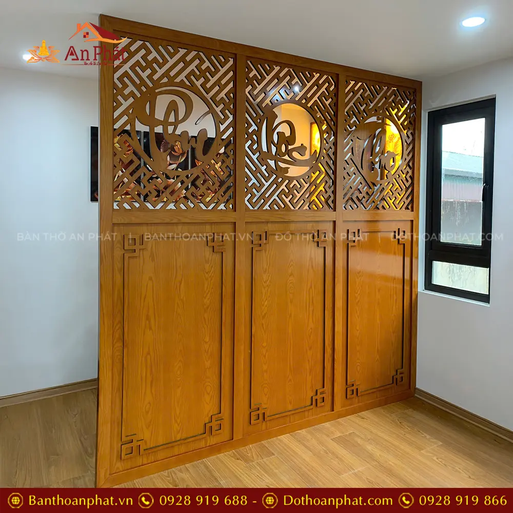 Vách Ngăn Bình Phong Phòng Thờ Đẹp VN-4351 9 Vách Ngăn Bình Phong Phòng Thờ Đẹp VN-4351
