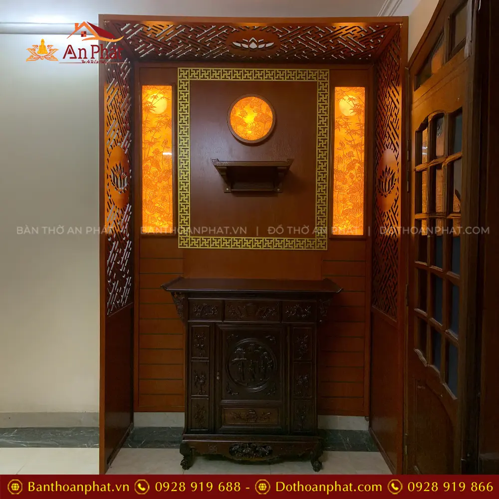 Vách Ngăn Phòng Thờ Đẹp Gỗ MDF VN-4352 15 Vách Ngăn Phòng Thờ Đẹp Gỗ MDF VN-4352